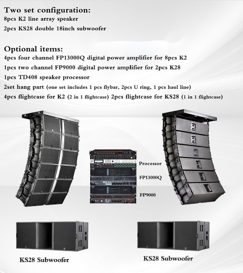 K2 Dual Active  12 Inch Three Way Line Array Speakers Audio System Sound System Professional Audio For Big Events