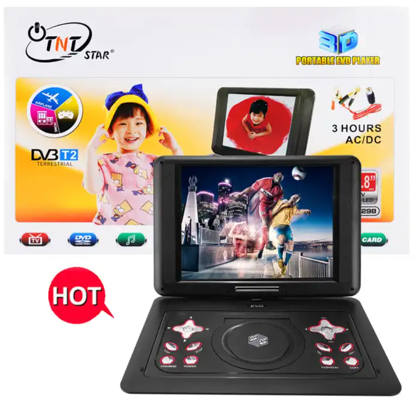 TNTSTAR TNT-298 New portable dvd player with wifi evd hamur kapatma external cd drive usb portable cd dvd