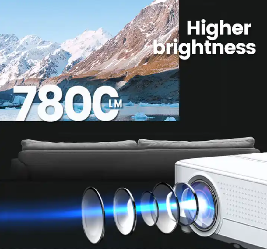 4k Projector Full HD 1080 Lumens 7200 inch Portable LCD Home Theatre LED Projector.