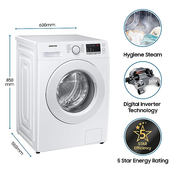 Samsung 7KG Front-Load White Washing MachineSamsung 7KG Front-Load White Washing Machine