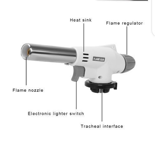 Gun Torch Flame Welding Ignition Lighter Butane Gas - Silver