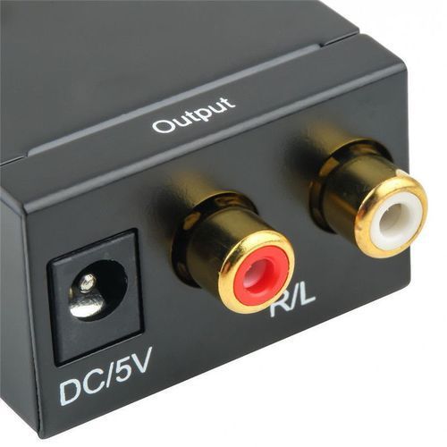 Digital Optical SPDIF Coax To Analog RCA Audio-Black