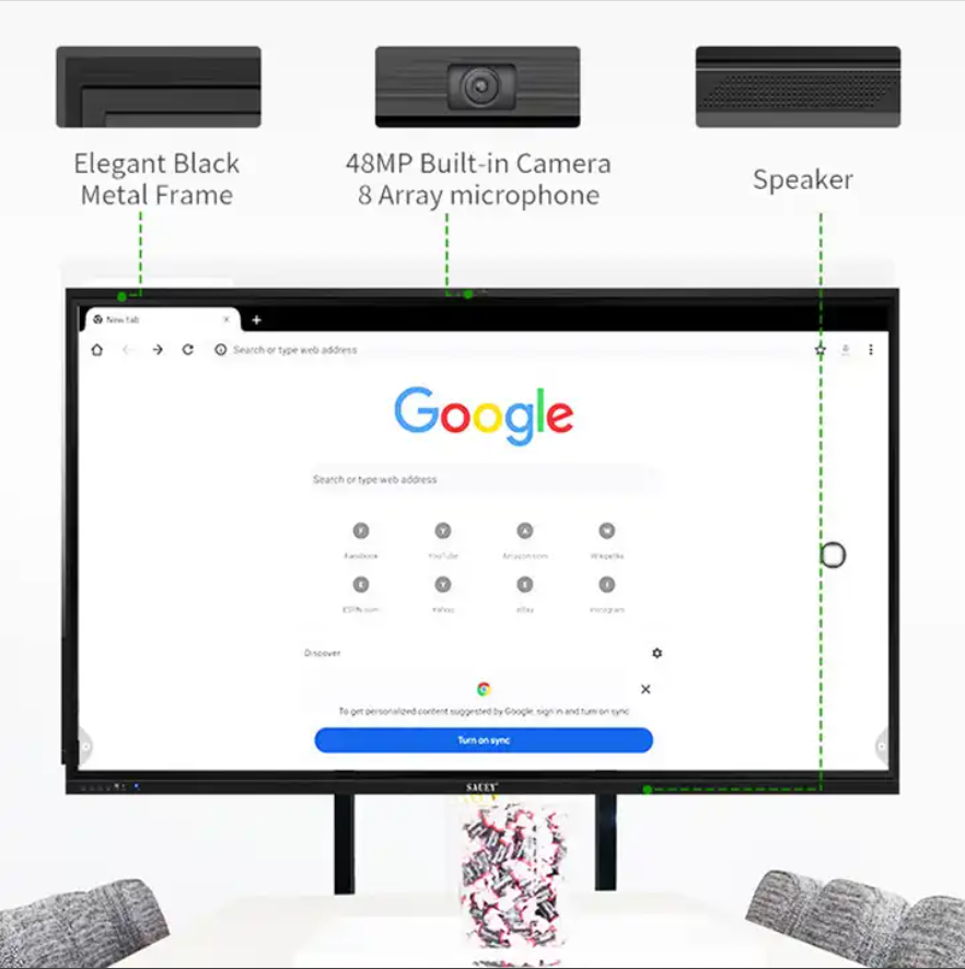 4K screen smart board all in one interactive board interactive flat panel support 20 points with window /Android