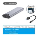 M.2 NVMe SSD Enclosure Adapter 10Gbps USB C Case-Grey