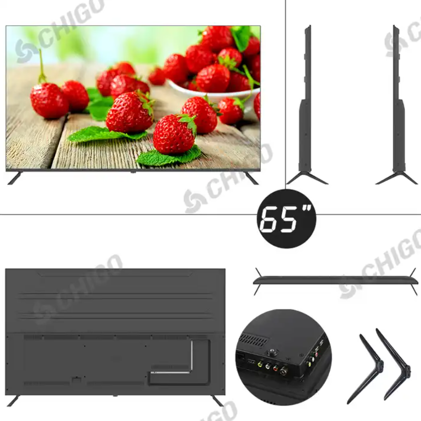 65 Inch Frameless Android 4K FHD Flat Slim Screen Smart TV Television 65" Frameless Panel LED LCD Light