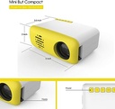 Mini Portable Smartphone Pocket Projector HDMI-Compatible AV USB HD 1080p Video Media Player For Home Theater PC Laptop, Yellow.