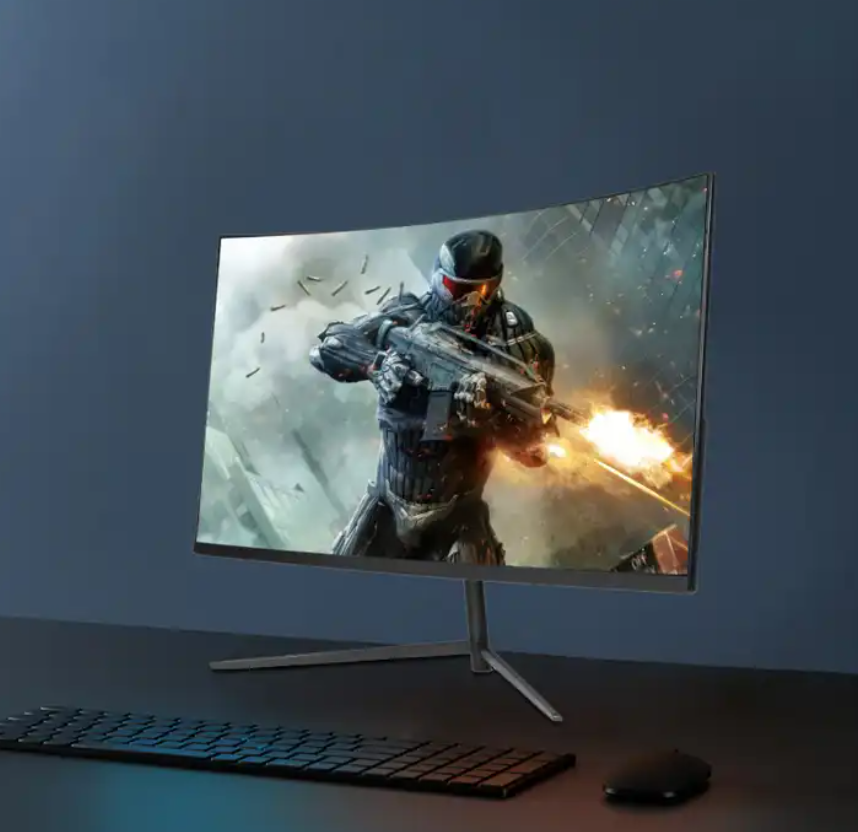 27 Inch Computer LCD 1080P Flat Screen Gaming Monitor OEM 2K , LED Desktop 144Hz Monitors Curved