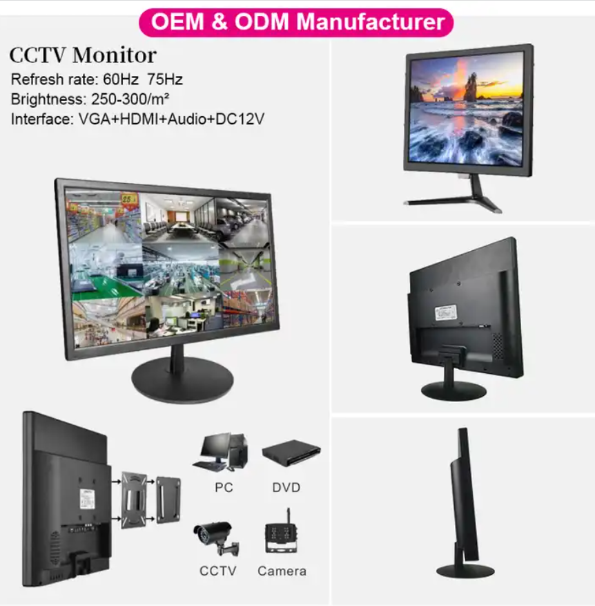 19 inches 75hz curved PC Screens Display Desktop Computer CCTV Monitor