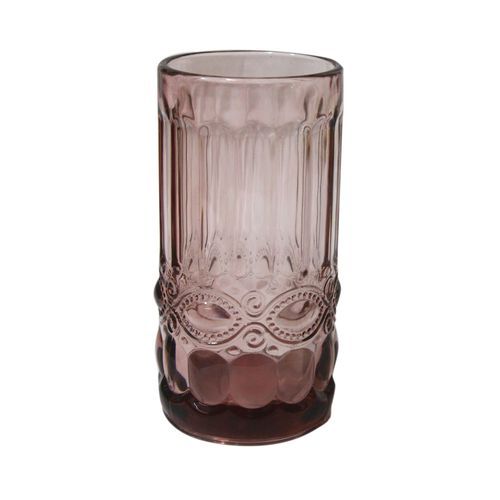 6 Piece Self Design Water Juice Glasses - Purple