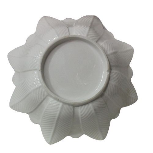 Flower Designed Salad Bowl - White