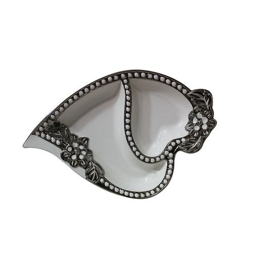 Love Shaped Design Platter - Silver