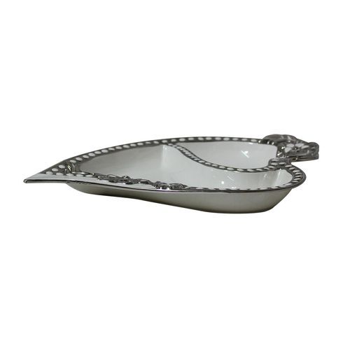 Love Shaped Design Platter - Silver