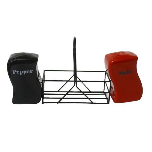 Pepper And Salt Shaker - Black And Red