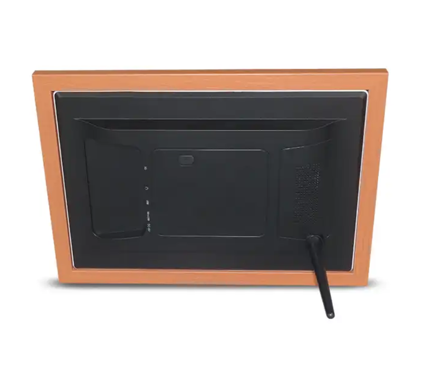 10.1 inch 1080p vertical and horizontal digital photo frame with wooden frame