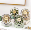 summer ari cooling personal pocket neck fan LED mirror light USB rechargeable office outdoor retro design table mini fan