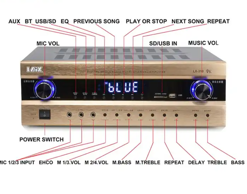 LX-310 Amplifier Concert 2Ch Zone Multi System System Transmitter Amp Audio High Power Audio amplifier