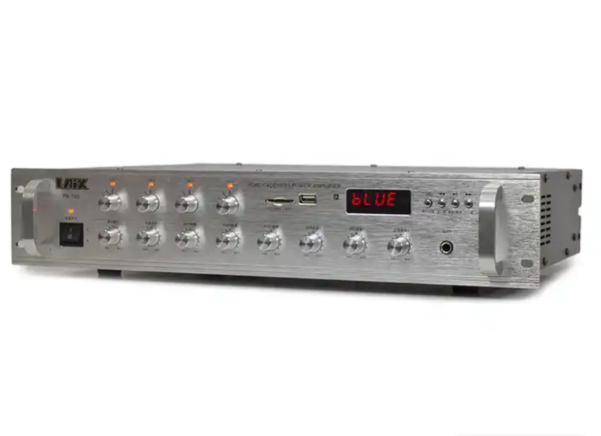 PA-100 Pa Ampli 2SC5198/2SA1941*2 100W 4OHM 4 Areas Professional Powered PA Public Address Amplifier