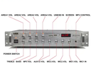 PA-100 Pa Ampli 2SC5198/2SA1941*2 100W 4OHM 4 Areas Professional Powered PA Public Address Amplifier