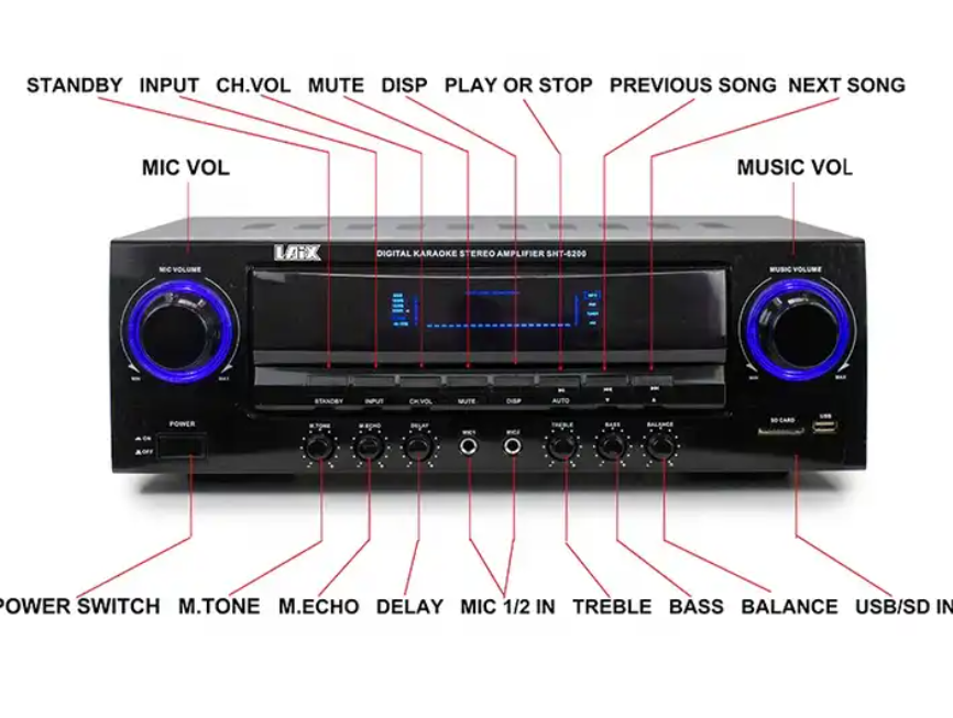 SHT-6200 Led Subwoofer Most Powerful With Optical Input Karaoke Mixing Music Amplifier