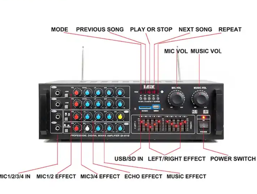 SA-8118 Crossover Dual National Acoustic Adjust Mixing EQ Amplifier