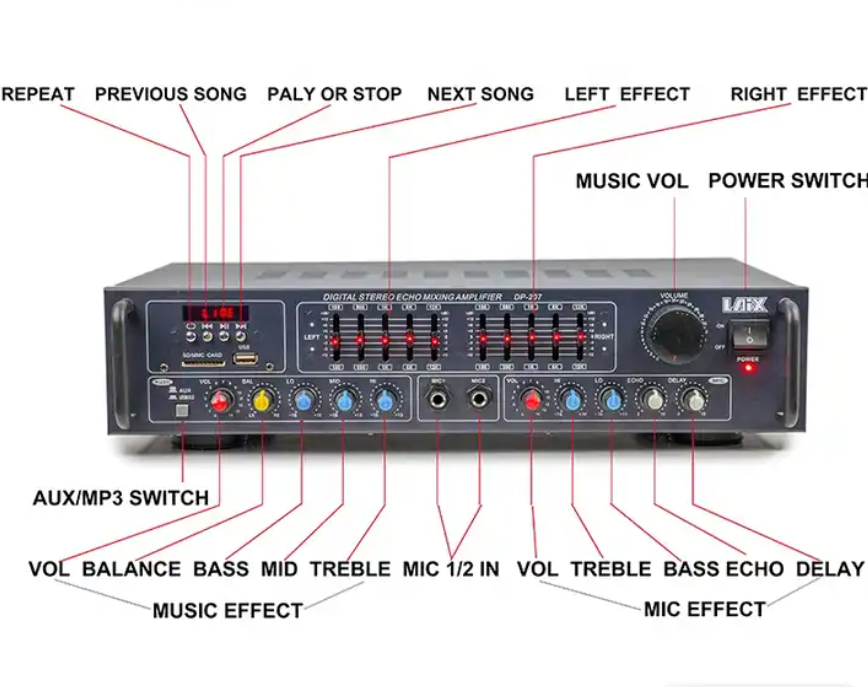 DP-207 Lineal Proportional Integrated Stereo Mixing Ktv China AV Power