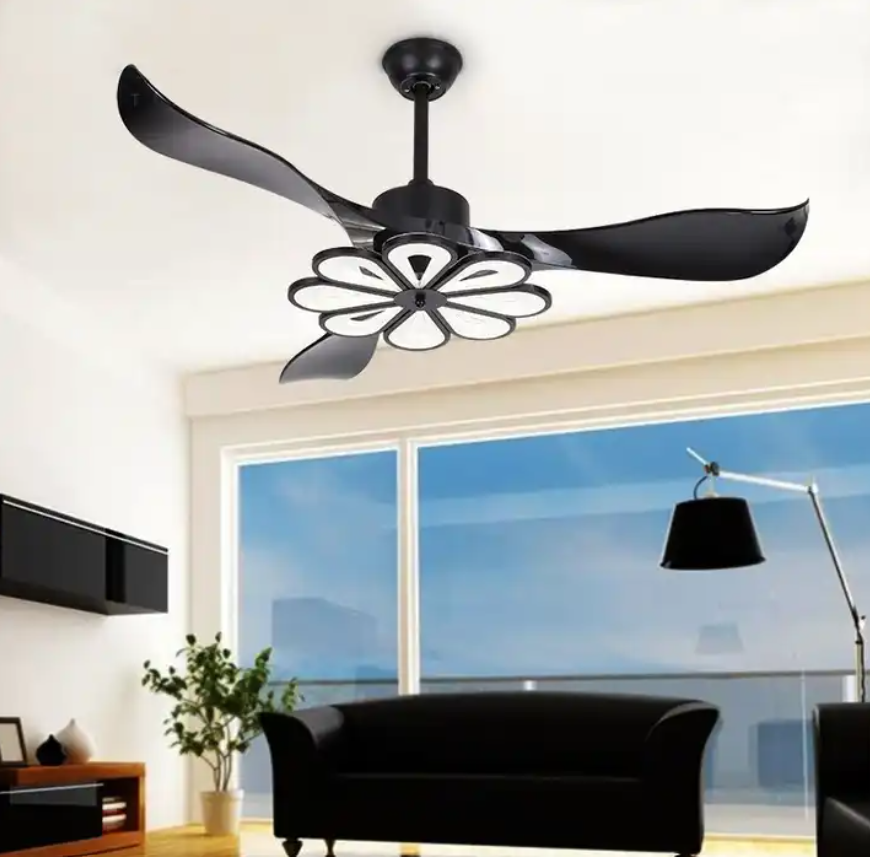 Modern Ceiling fan with lamp Mount kits and remote control Flower Shape LED Ceiling light with Fans