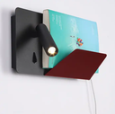 Led Wall Lamp Rotation Adjustable Bedside Light White And Black Creative Wall Lamp