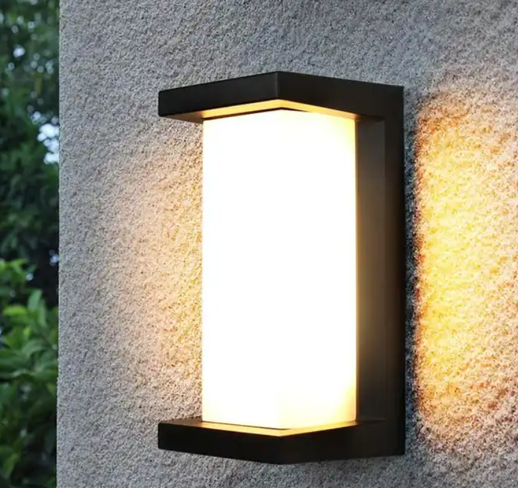 Black 6W Square Shape Cob Charge Led wall light outdoor Wall Lamps light For Home Hotel