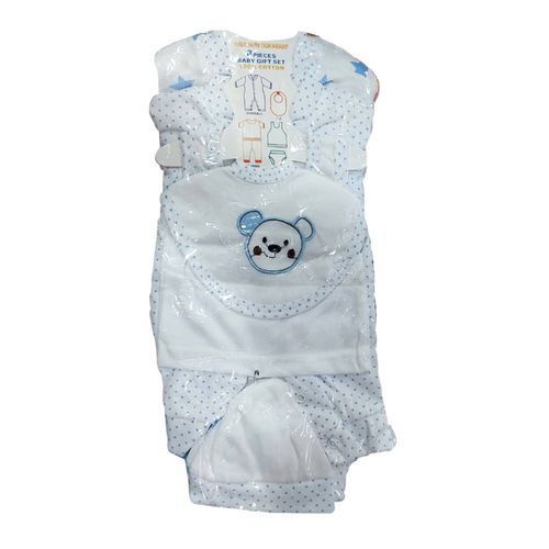 8Pc 100% Cotton Baby Boy / Girl Clothing Pack - White,Blue Different Patterns