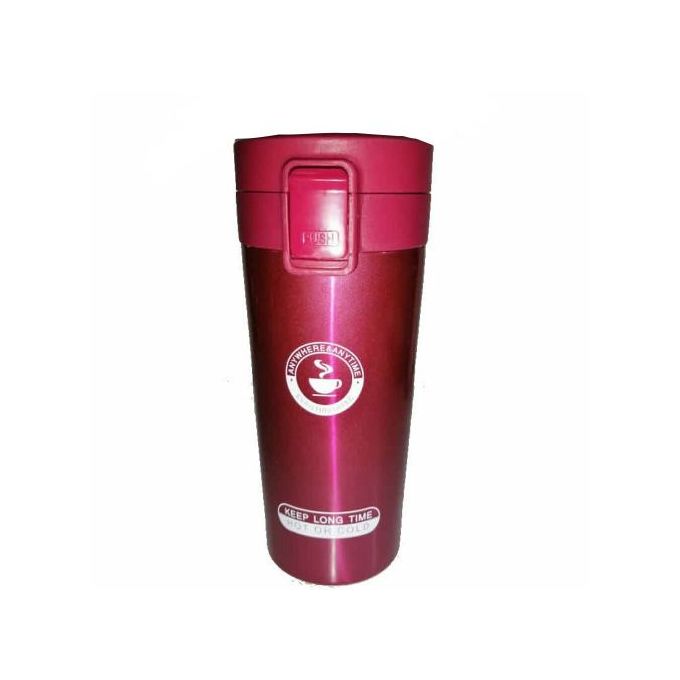 Stainless Steel Thermos Travel Mug Cup, 380 ml - Pink