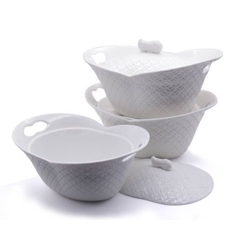 3 Piece Serving Dishes - White