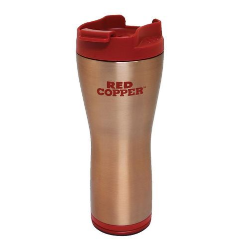 Red Copper Hot And Cold Travel Mug Cup, Gold