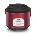 2.2 Litre Electric Rice Cooker With Steamer Saucepan - Red