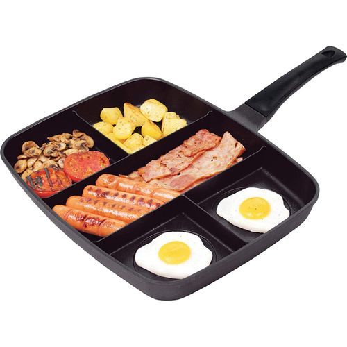 5 in 1 Non Stick Sectioned Multi Frying Pan - Black