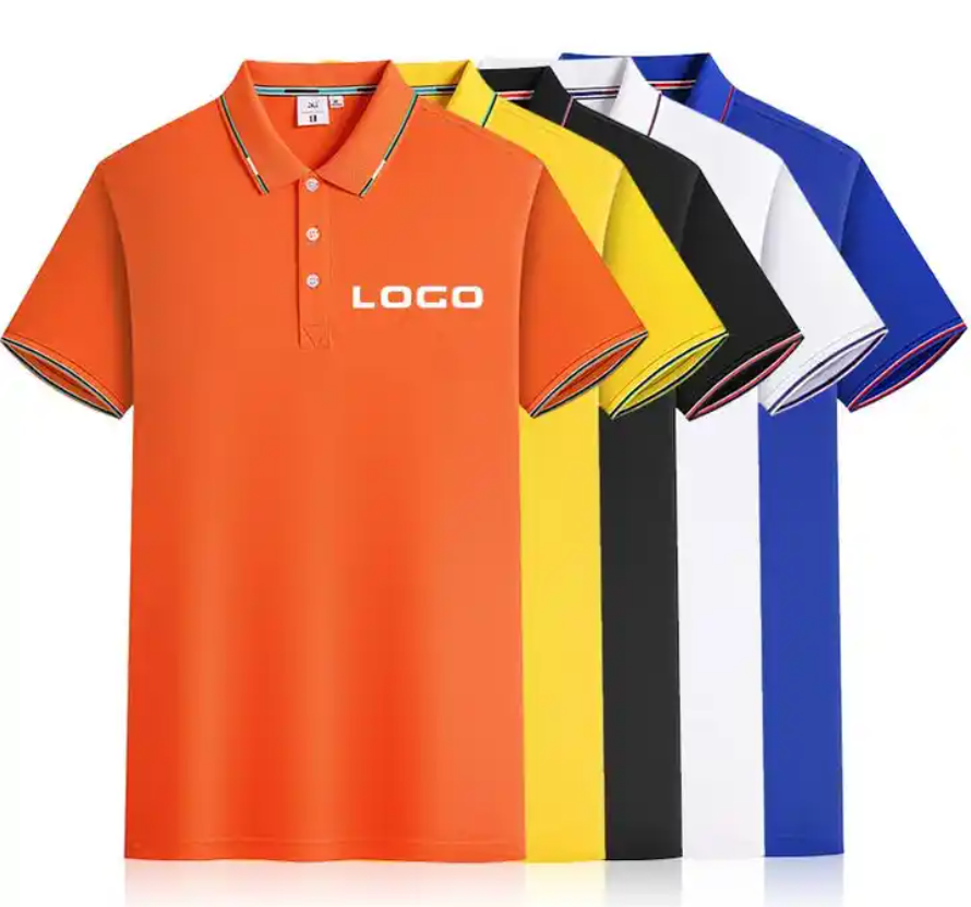 Cotton Polo Printed Logo Men T Shirts Blank Short Sleeve