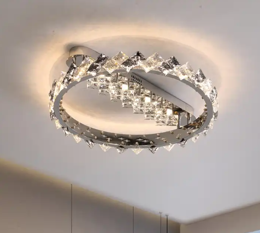 Master Bedroom Crystal Ceiling Lamp Light Luxury Led Atmosphere Modern Romantic room simple ins wind warm lamps