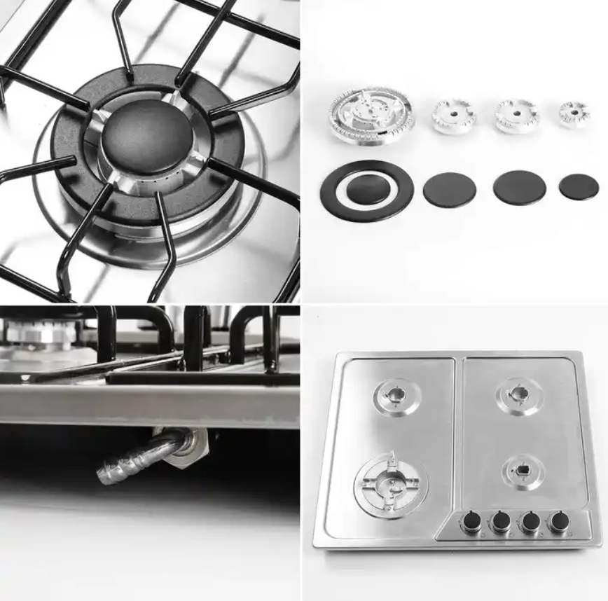 4 Gas Burner and 1 Electric Burner Stainless Steel Built- in Gas Hob