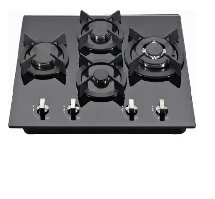 Built in Cooker Gas Stove Black Glass double Burner Gas Cooker Stove For Kitchen