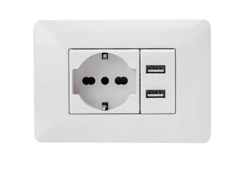 BM SERIES White  USB EU Standard Wall Socket Electrical sockets and switches