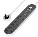 Power Strip With 3 USB 3 Way AC Outlet 2M Cable British UK Socket Plug Standard Extension Socket Power Strip