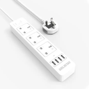 UK Standard Extension Socket with USB Quick Charger Ports For Desktop Surge Protector Power Strip