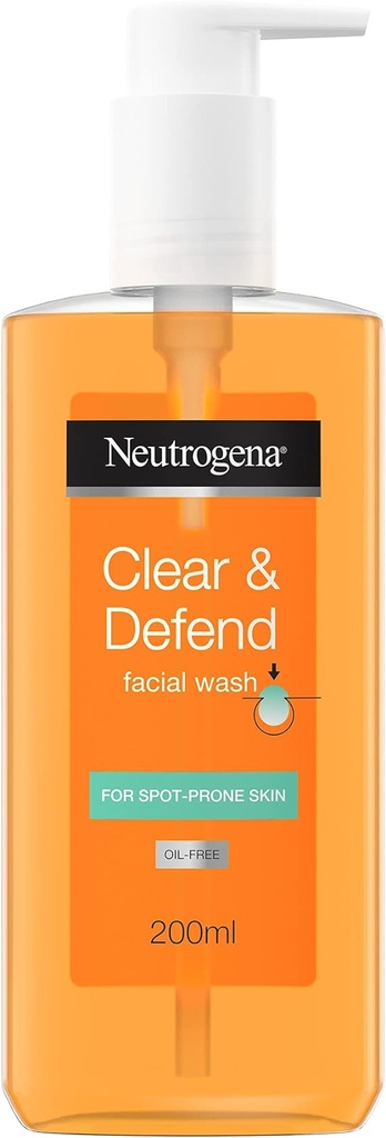 Neutrogena Tea Tree, Clear and Defend, 2 percent Salicylic Acid Face Wash, 200 ml