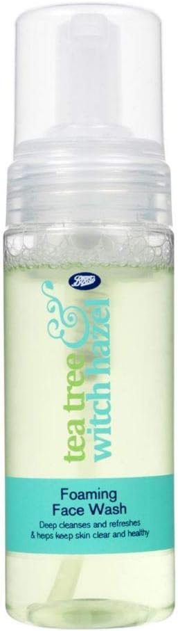 Boots Tea Tree and Witch Hazel Foaming Face Wash 150ml - Helps Keep Skin Clear and Healthy