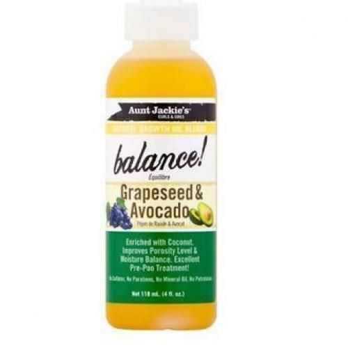 Aunt Jackie'S Balance! Grapeseed & Avocado Natural Growth Oil 118ml (4 oz.)