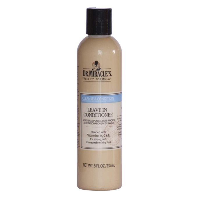 Dr Miracle Leave In Conditioner, Blended with Vitamins A, C & E for Strong, Soft, Manageable Shiny Hair, 8 Ounce