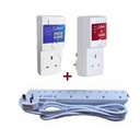 TV & Fridge Guards white 13amps + Original 6 Ways Heavy Duty Extension Power King.