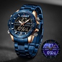 Mens Top Brand Dual Display Watch - Blue Gold