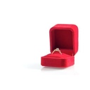 Square Engagement Ring Box With No Ring - Red