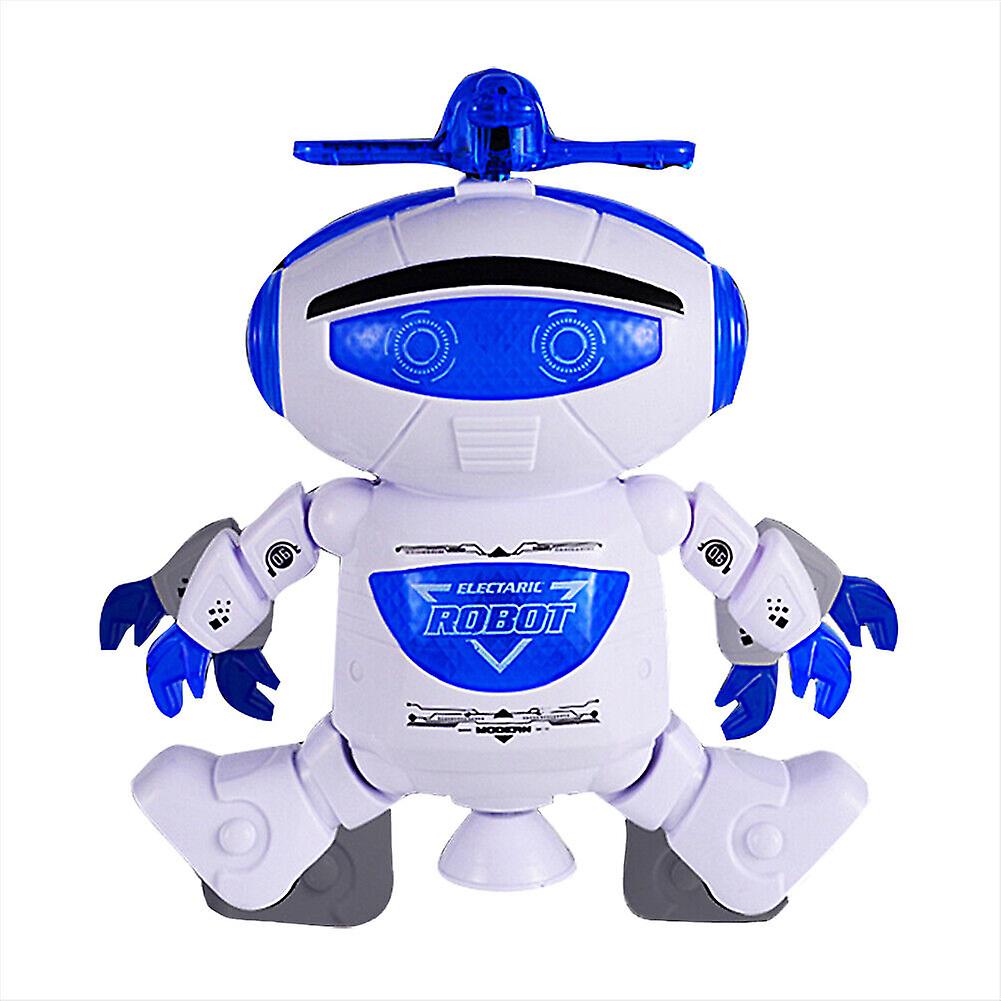 Electronic Walking Dancing Robot Toy With Music Lighting For Kids Toddlers - Blue,White