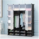 Plastic Frame Portable Wardrobe - Black - Not Assembled